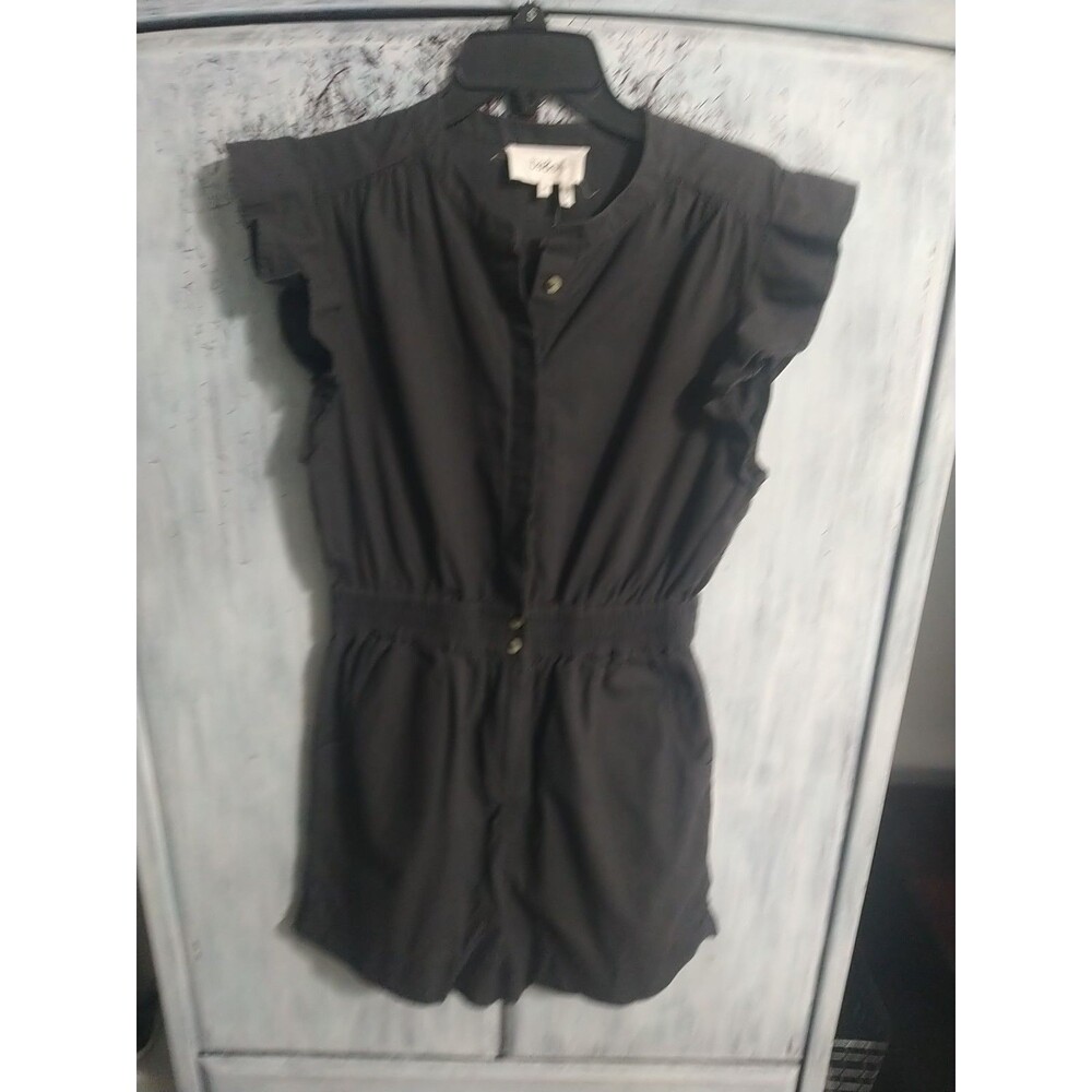 Ba&Sh Ruffled Sleeve Shorts Romper Gray Medium Boho Feminine Grunge